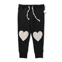 Minti Heart Knee Trackies Black/Grey Marle